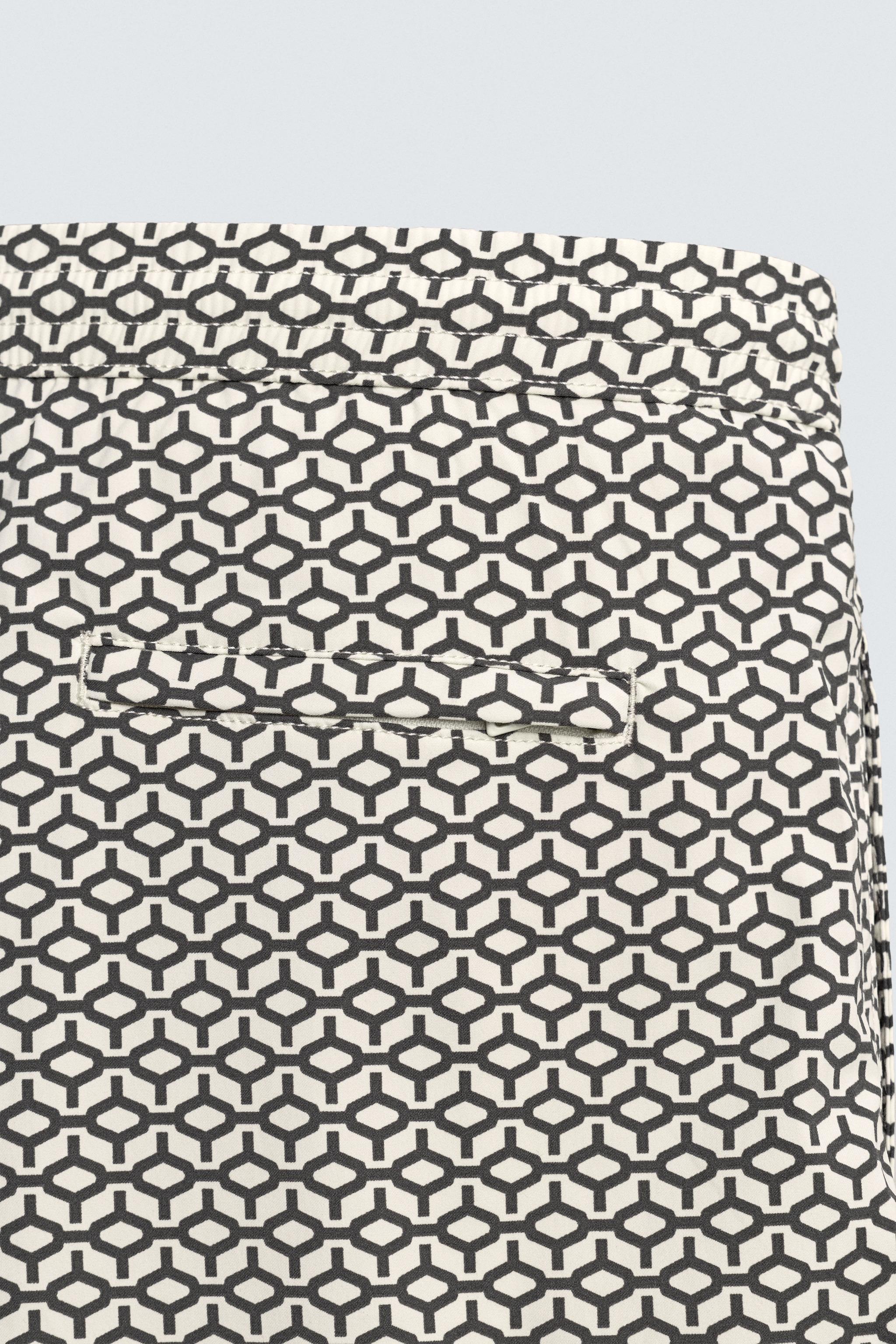 GEOMETRIC PRINT SHORT SWIMSUIT